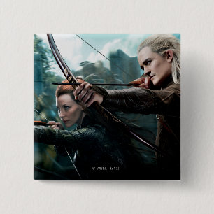 Badge Carré 5 Cm Affiche de film de TAURIEL™ et de LEGOLAS