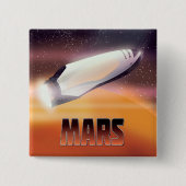 Badge Carré 5 Cm Affiche de l'espace de Mars (Devant)