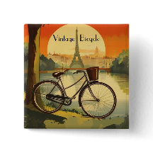Affiche de voyage à vélo, Paris personnalisable