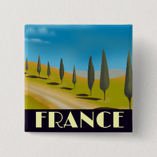 Badge Carré 5 Cm Affiche de voyage de style vintage France