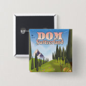 Badge Carré 5 Cm Affiche de voyage Dom Suisse (Devant & derrière)