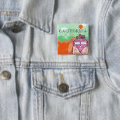 Badge Carré 5 Cm Affiche de voyage en Californie (En situation)