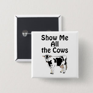 Badge Carré 5 Cm Afficher toutes les vaches Bouton