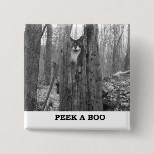 Badge Carré 5 Cm Afficher Un Bouton Boo