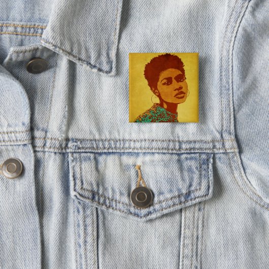 Badge Carré 5 Cm Afri1 (En situation)