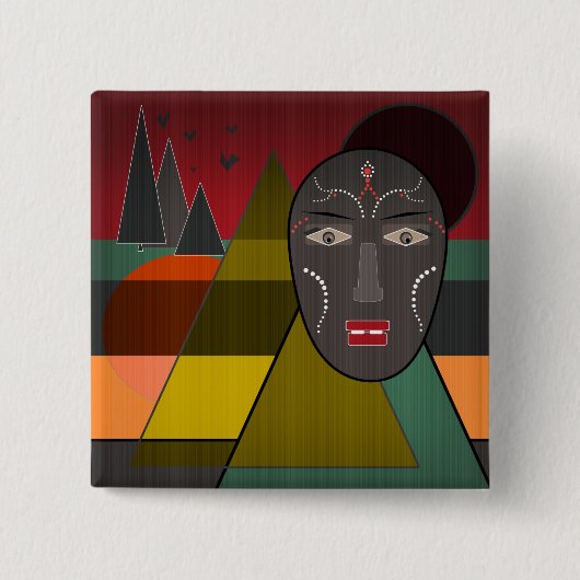 Badge Carré 5 Cm Africain (Devant)