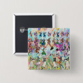 Badge Carré 5 Cm African Feast: Rhythms of Unity (Devant & derrière)