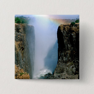 Badge Carré 5 Cm Afrique, Zambie, Victoria Falls National Park.