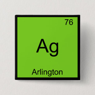 Badge Carré 5 Cm Ag - Maillot du symbole de l'élément de chimie de 