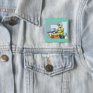 Badge Carré 5 Cm Agent de police à moto Exécution de la loi