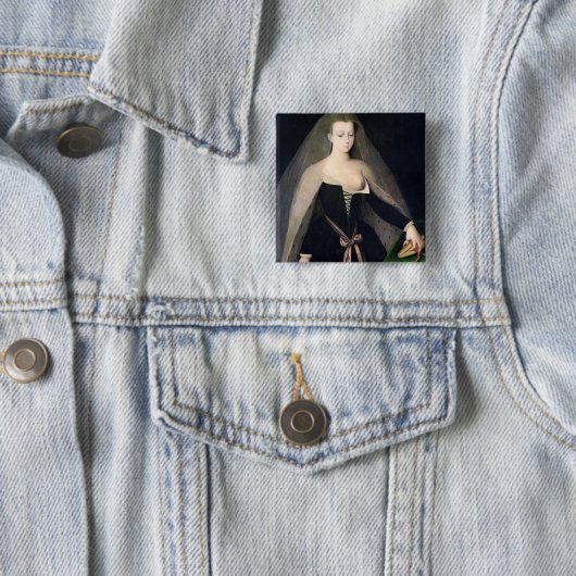 Badge Carré 5 Cm Agnès Sorel (En situation)