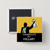 Badge Carré 5 Cm Aides pour Hillary (Devant & derrière)