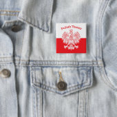 Badge Carré 5 Cm Aigle blanc texan polonais (En situation)