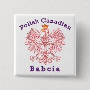 Badge Carré 5 Cm Aigle canadien polonais Babcia