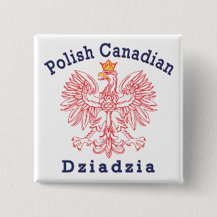 Badge Carré 5 Cm Aigle canadien polonais Dziadzia