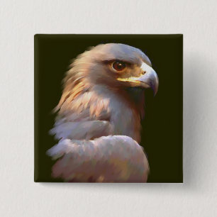 Badge Carré 5 Cm Aigle d'or