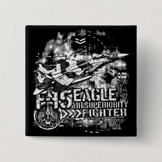 Badge Carré 5 Cm Aigle F-15 (Devant)