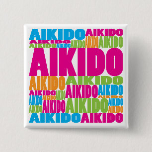 Badge Carré 5 Cm Aikido coloré