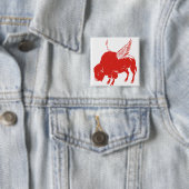 Badge Carré 5 Cm Ailes de Buffalo (En situation)