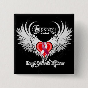 Badge Carré 5 Cm Ailes principales de tatouage de coeur de Cancer