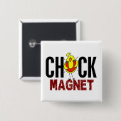 Badge Carré 5 Cm Aimant de poussin (Devant & derrière)