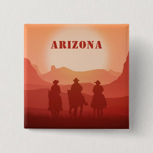 Badge Carré 5 Cm Aimant personnalisé Arizona Sunset