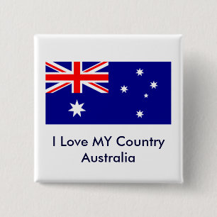 Badge Carré 5 Cm Aimez MON jGibney de drapeau de l'Australie de