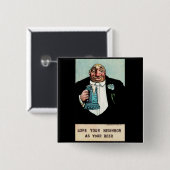 Badge Carré 5 Cm Aimez votre voisin (Devant & derrière)