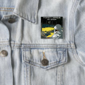 Badge Carré 5 Cm Air Afrique : En Avion de Visitez L'Afrique (En situation)