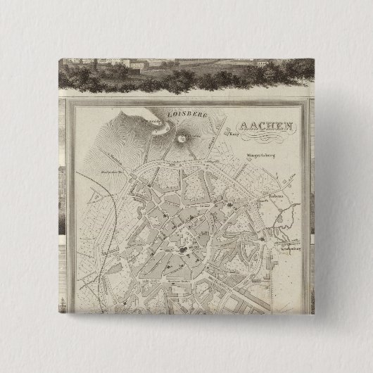 Badge Carré 5 Cm Aix-la-Chapelle, Allemagne (Devant)