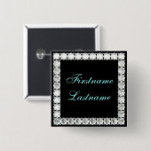 Badge Carré 5 Cm Ajouter un diamant personnalisable par nom (Devant & derrière)
