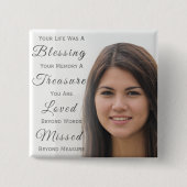 Badge Carré 5 Cm Ajouter un mémorial photo (Devant)