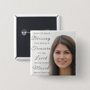 Badge Carré 5 Cm Ajouter un mémorial photo