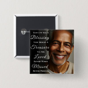 Badge Carré 5 Cm Ajouter un mémorial photo