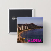 Badge Carré 5 Cm Ajouter une photo de vacances hawaïennes (Devant & derrière)