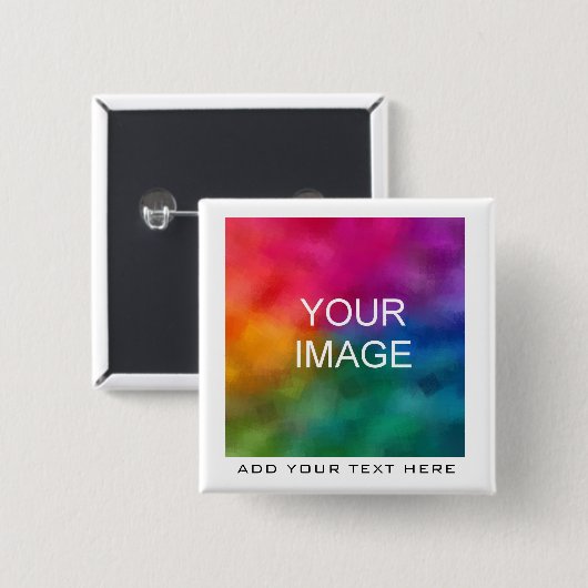 Badge Carré 5 Cm Ajouter votre image Photo Business Logo Modèle de  (Devant & derrière)