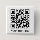 Badge Carré 5 Cm Ajouter votre propre code QR texte Analyse Minimal (Devant)