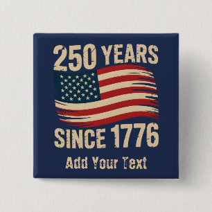 Badge Carré 5 Cm Ajoutez Votre Texte Vintage Grunge Drapeau América