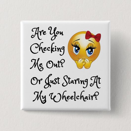 Badge Carré 5 Cm Ajustez le bouton de 2 pouces - en me vérifiant ? (Devant)