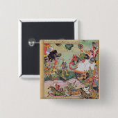 Badge Carré 5 Cm Akbar recevant les tambours et les normes a (Devant & derrière)