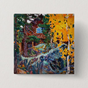 Badge Carré 5 Cm Akseli Gallen-Kallela - Kalela à l'automne