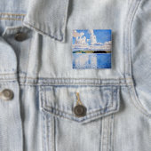 Badge Carré 5 Cm Akseli Gallen-Kallela - Tours Cloud (En situation)