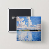 Badge Carré 5 Cm Akseli Gallen-Kallela - Tours Cloud (Devant & derrière)