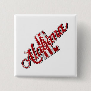 Badge Carré 5 Cm Alabama State Outline Tiny