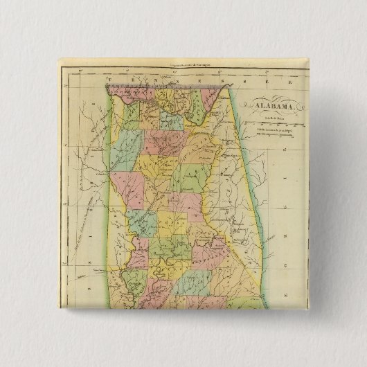 Badge Carré 5 Cm Alabama US (Devant)