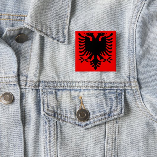 Badge Carré 5 Cm Albanais Eagle (En situation)