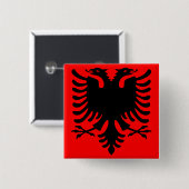 Badge Carré 5 Cm Albanais Eagle (Devant & derrière)