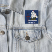 Badge Carré 5 Cm Albergo Columbia Gênes ~ Trieste (En situation)