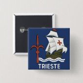 Badge Carré 5 Cm Albergo Columbia Gênes ~ Trieste (Devant & derrière)