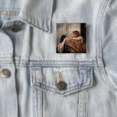 Badge Carré 5 Cm Albert Edelfeel - La Parisienne / Virginie (En situation)